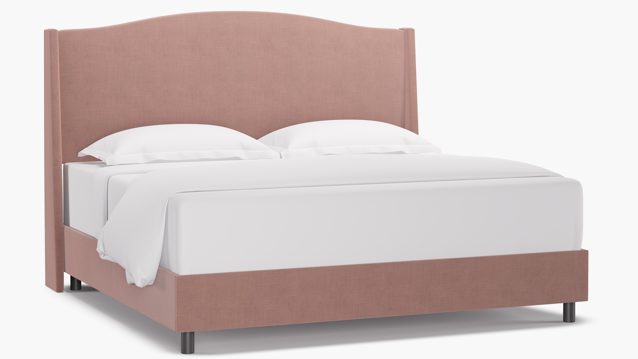 Classic Wingback Bed, Blush Everyday Linen, King - Image 1