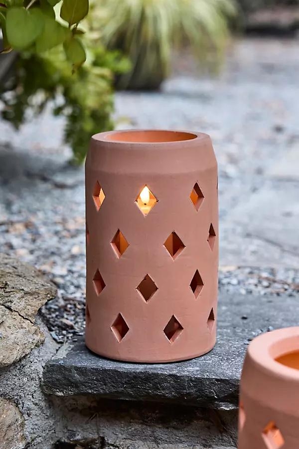 Punched Terracotta Lantern - Image 0