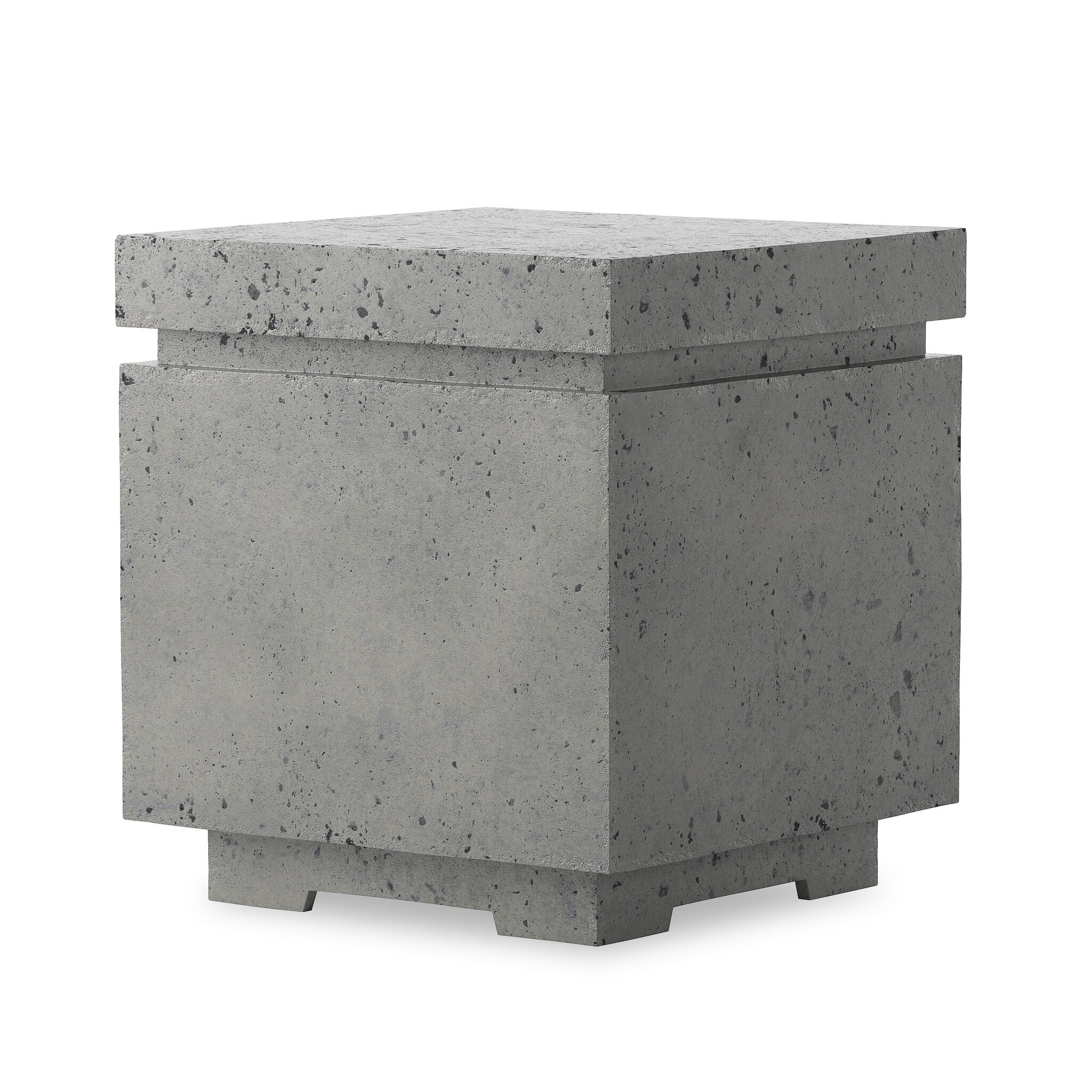 Posen Outdoor Square Propane Enclosure - Pewter Concrete - Image 0