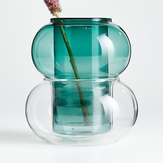 Modular Blue Glass Vase/Hurricane - Image 0