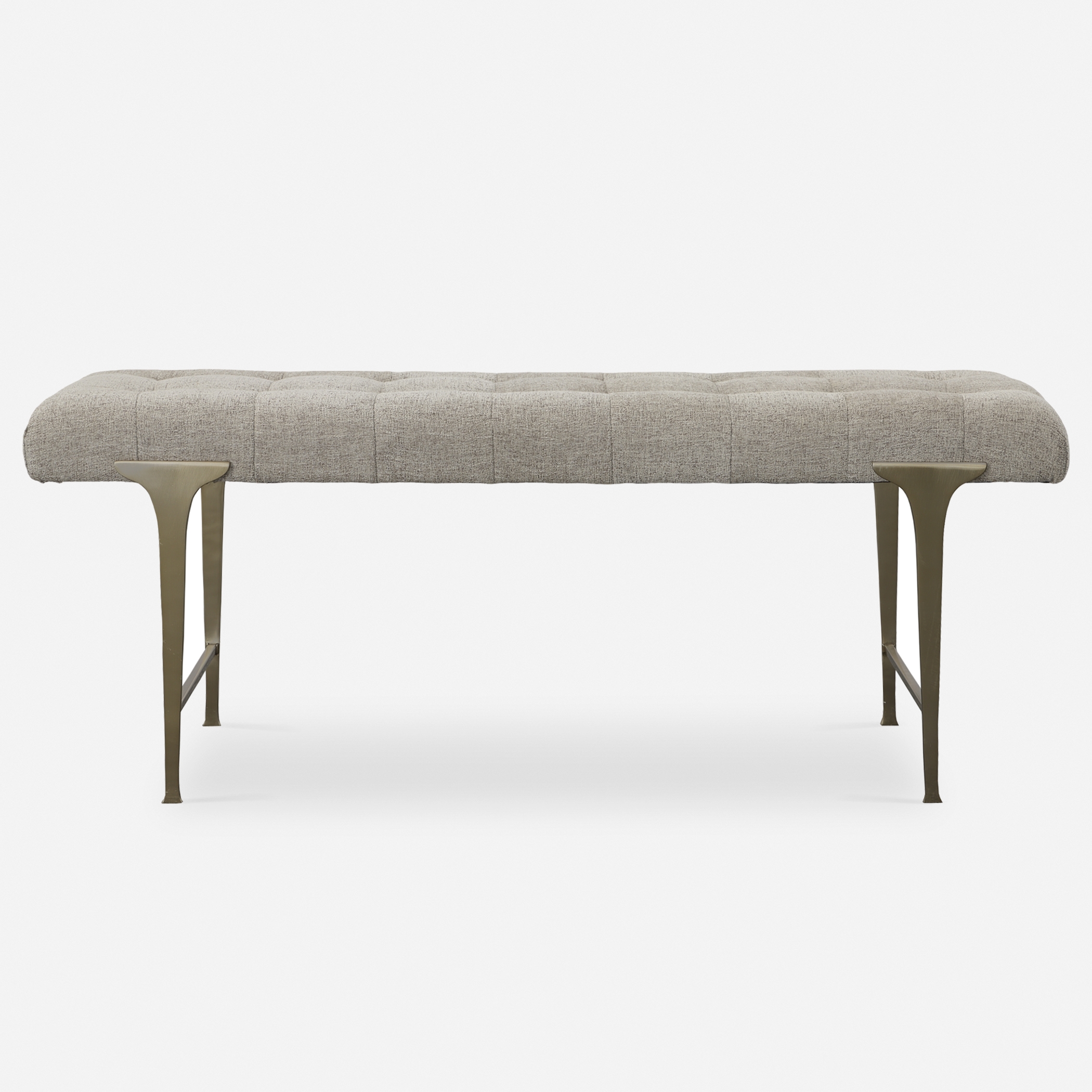Imperial Upholstered Gray Bench - Image 0