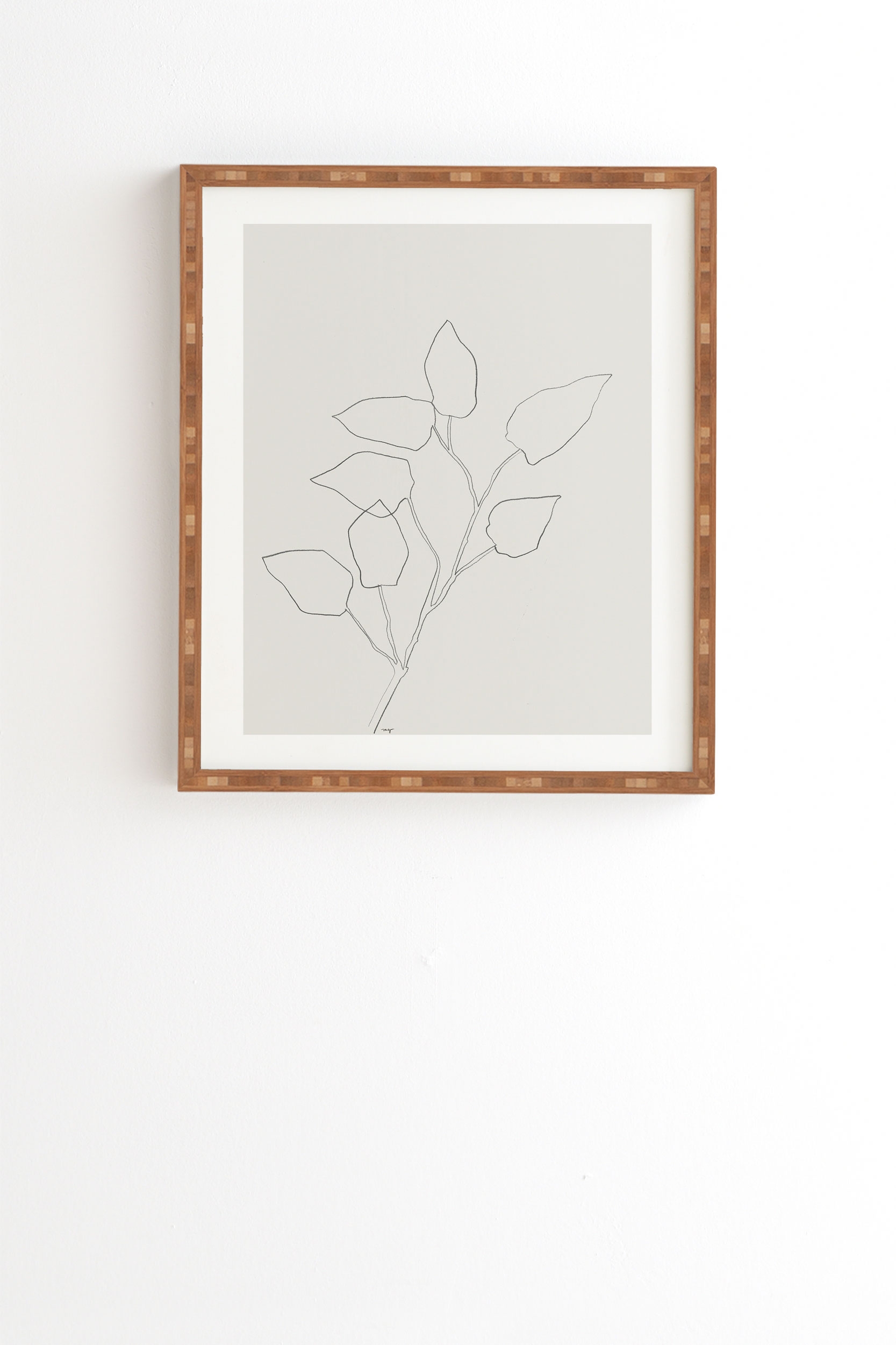 Floral Study No 5 by Megan Galante - Framed Wall Art Bamboo 11" x 13" - Image 0