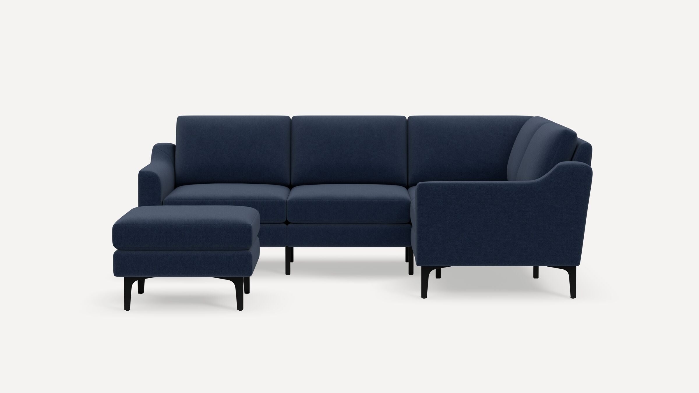 Nomad 4-Seat Corner Sectional with Ottoman - Navy Blue - Performance Flatweave / Black - Metal / Slope - Image 0