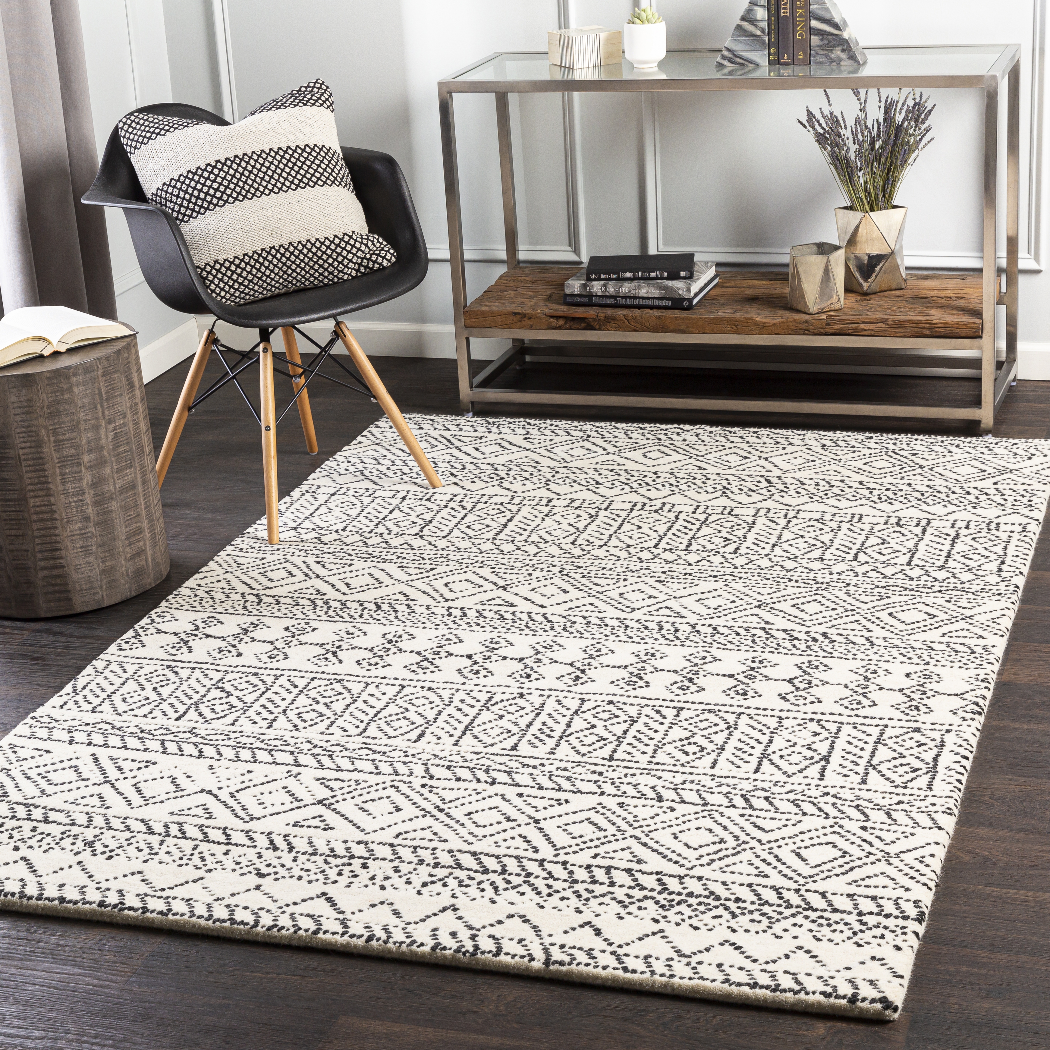 Corfu White Indoor 8'10" x 12' Handmade Rug - Image 1