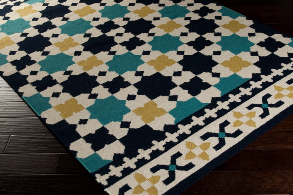 Frontier Blue Indoor 3'6" x 5'6" Handmade Rug - Image 0