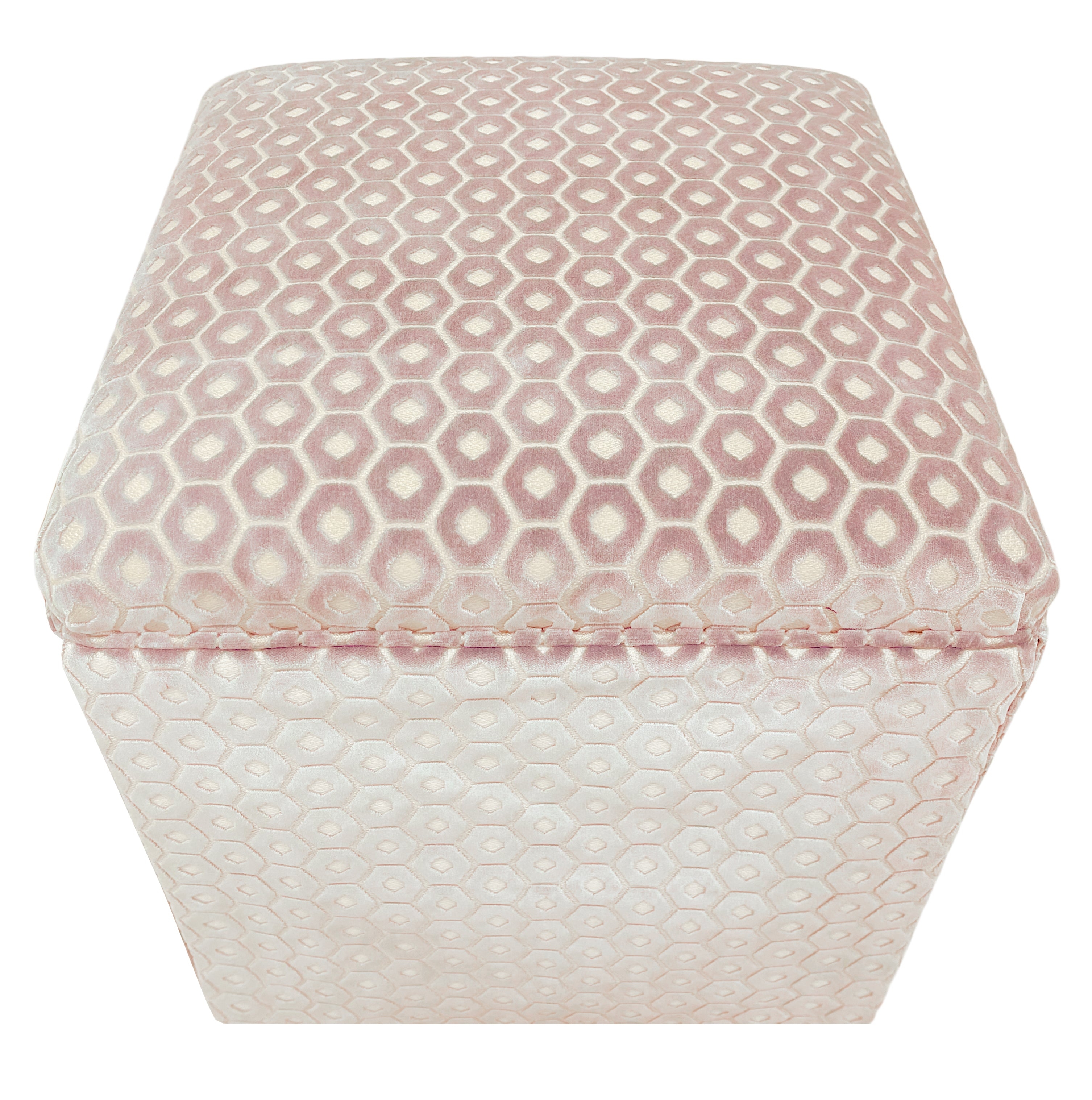 THE SKIRTED OTTOMAN :: PALOMA CUT VELVET  // BLUSH - 4" X 4" Sample - Image 1
