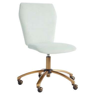 Velvet Airgo Swivel Desk Chair, Performance Everyday Velvet Light Pool - Image 0