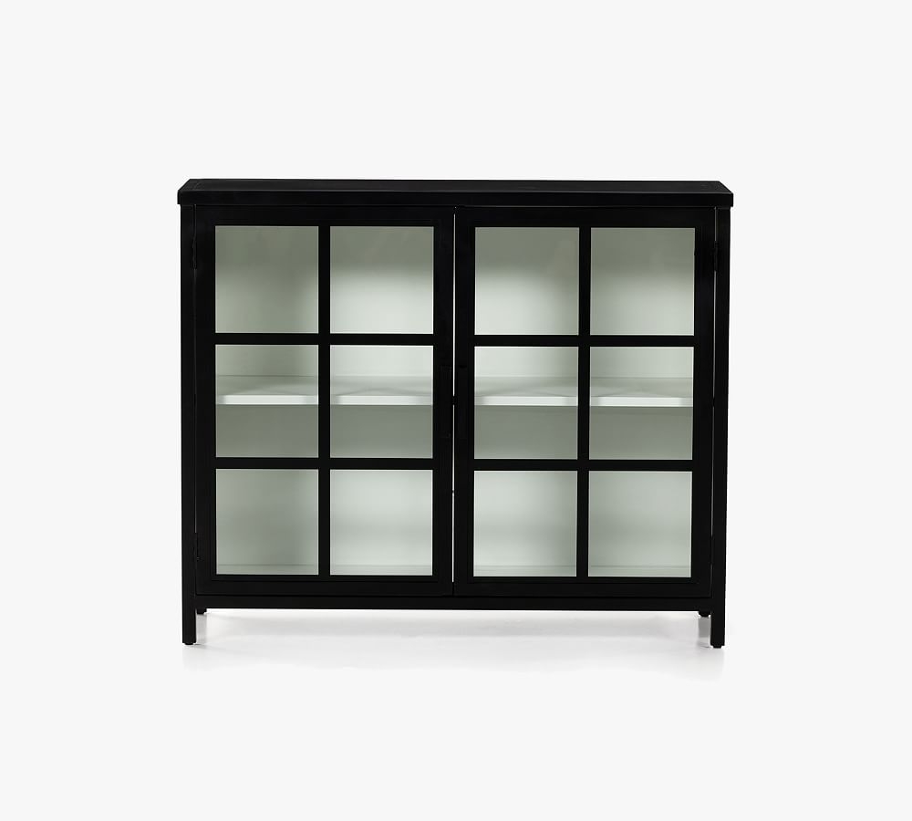 Maverick 46" Glass Storage Cabinet, Black - Image 0