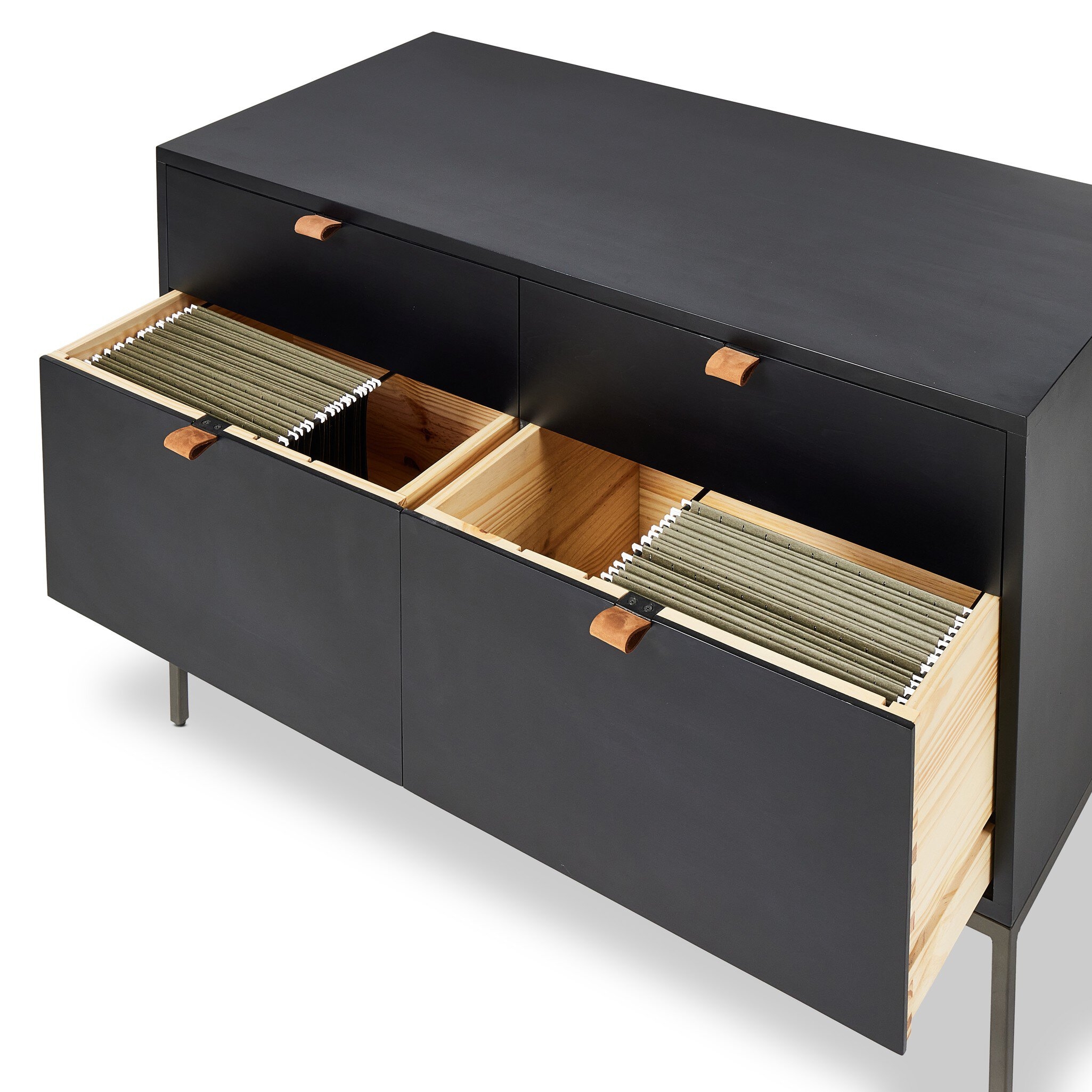 Trey Modular Wide Filing Cabinet - Black Wash Poplar - Image 8