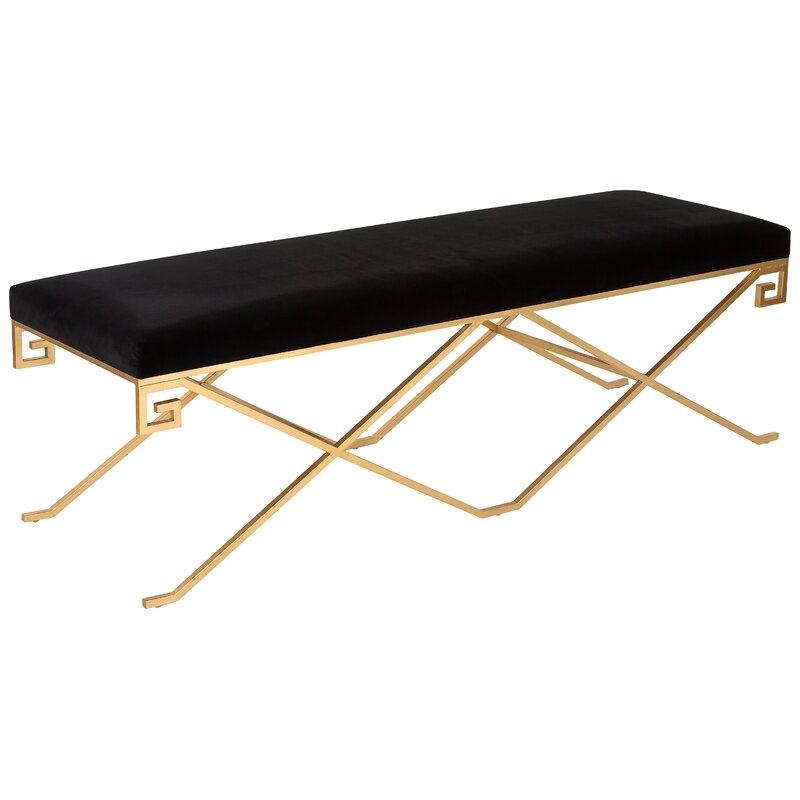 Safavieh Couture Couture Upholstered Talita Metal Bench - Image 0