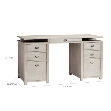 Customize-It Super Storage Pedestal Desk, Simply White - Image 3