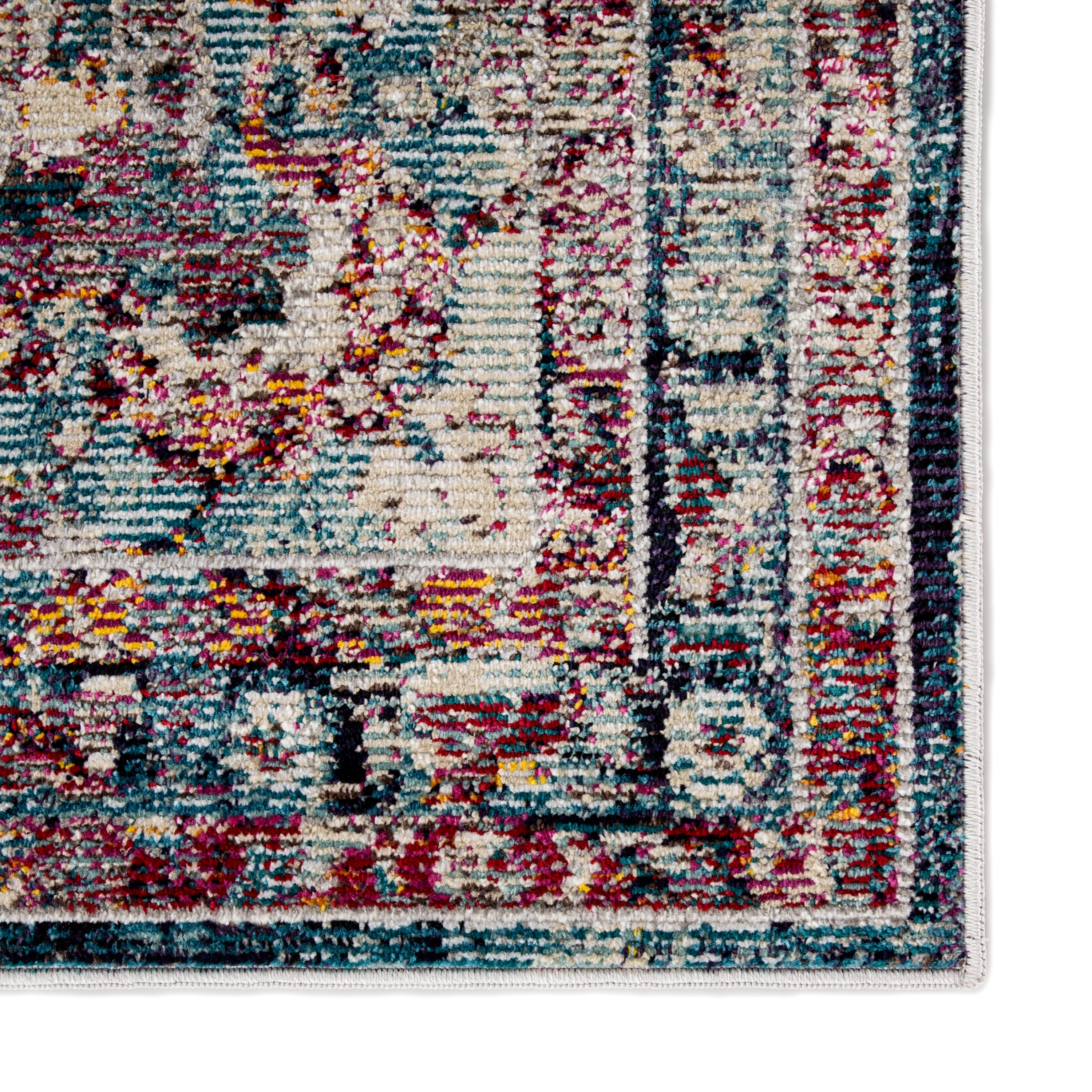 Loren Medallion Area Rug, Teal & Turquoise, 5'3" x 7'6" - Image 3