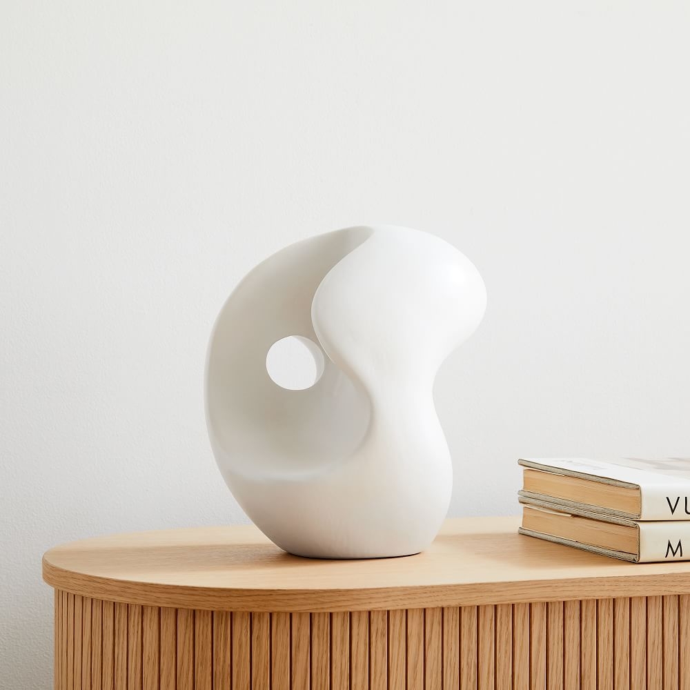 Alba Ceramic Sculptural Objects, White, Medium - Image 0