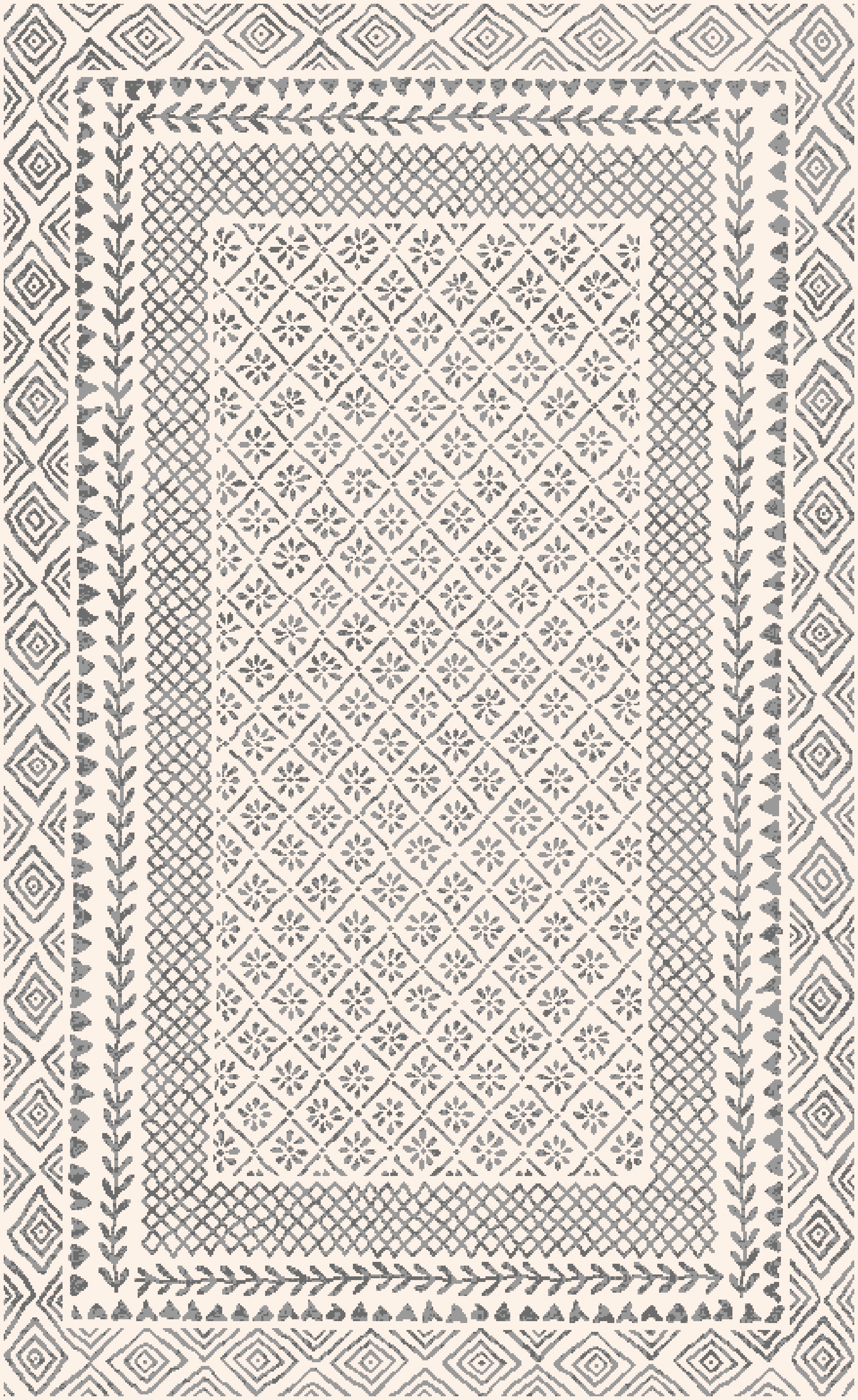 Bahar Beige Indoor 3'11" x 5'7" Machine Woven Rug - Image 0