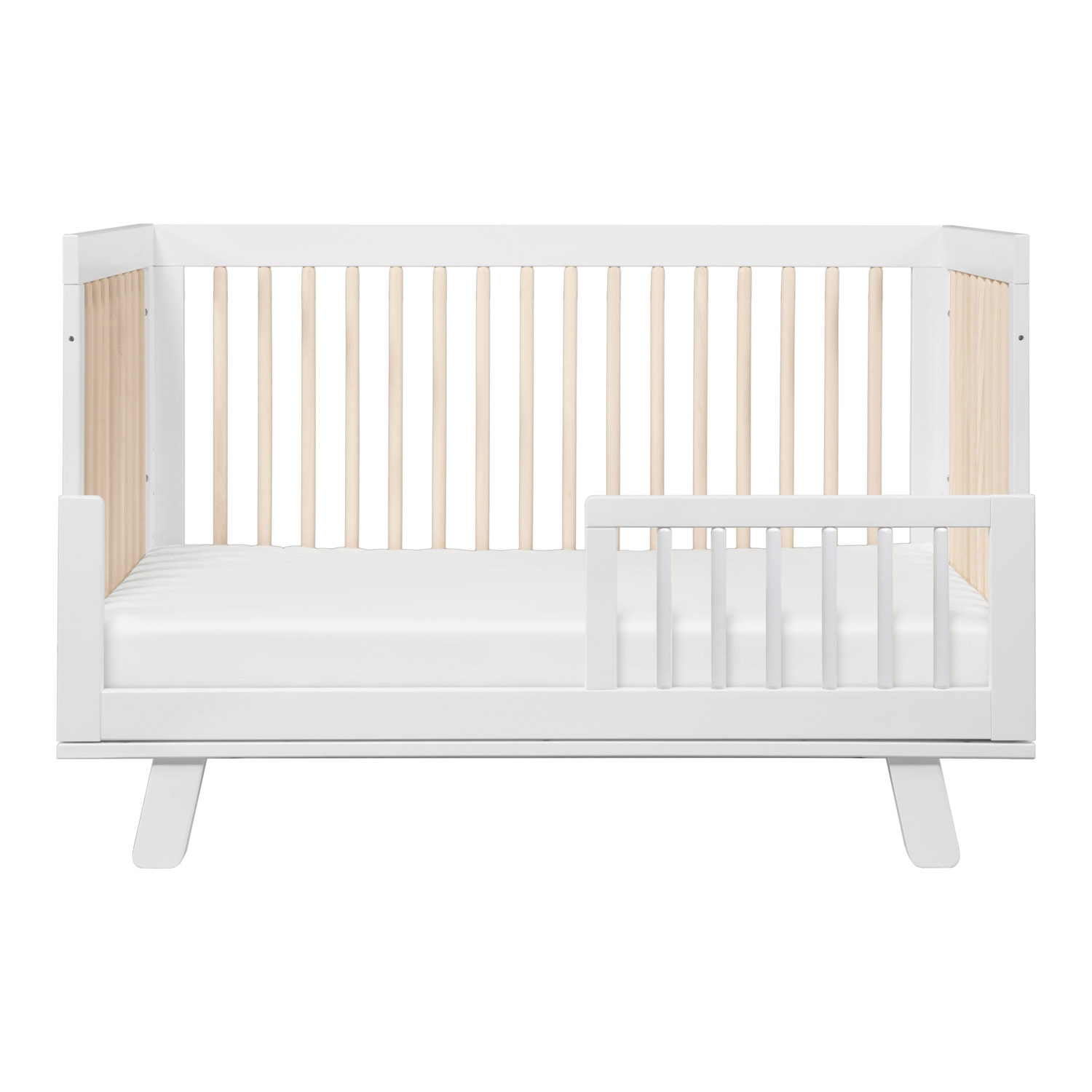 Babyletto Hudson Mid Century Modern White Washed Brown Convertible Crib - Image 3