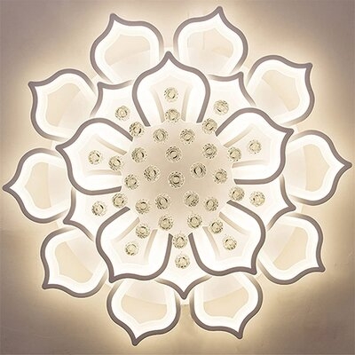 LED Dimmable Ceiling Light Fixture Modern Chandelier Flush Mount Ceiling Lights Remote Control Acrylic Leaf Ceiling Lamp(20 Heads) - Image 0