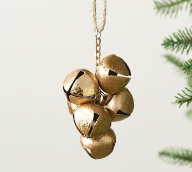 Gold Bell Cluster Ornament, Set of 3 - Image 1