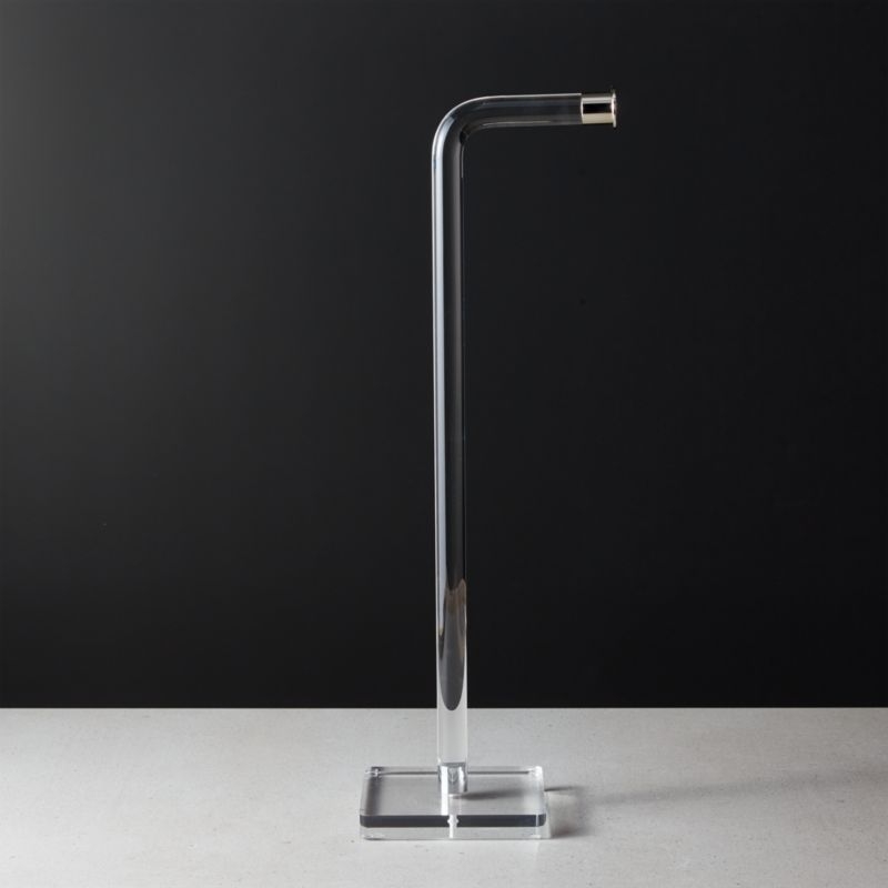 Acrylic and Polished Nickel Free Standing Toilet Paper Holder - Image 2