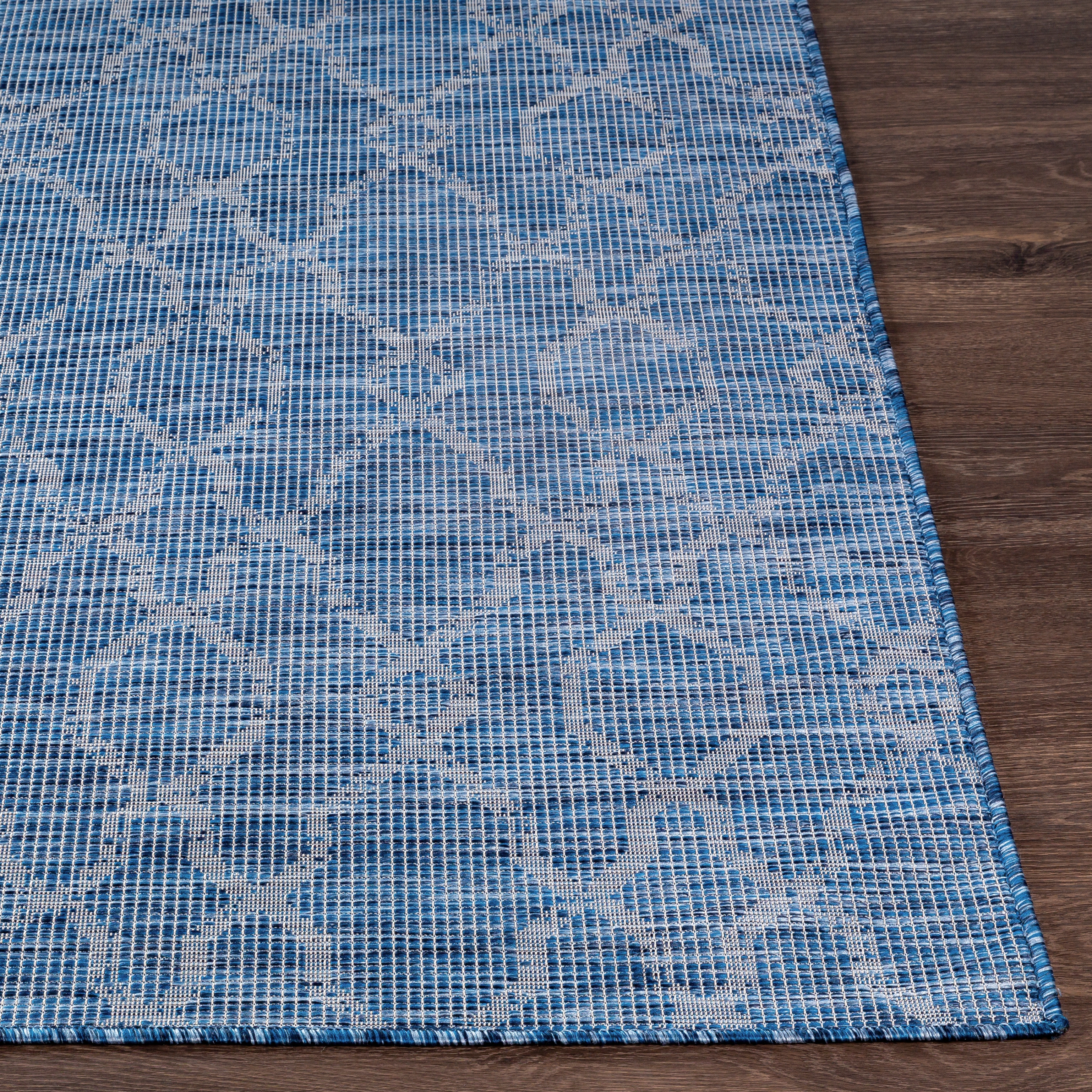 Pasadena Blue Outdoor 2'6" x 7'3" Machine Woven Rug - Image 2