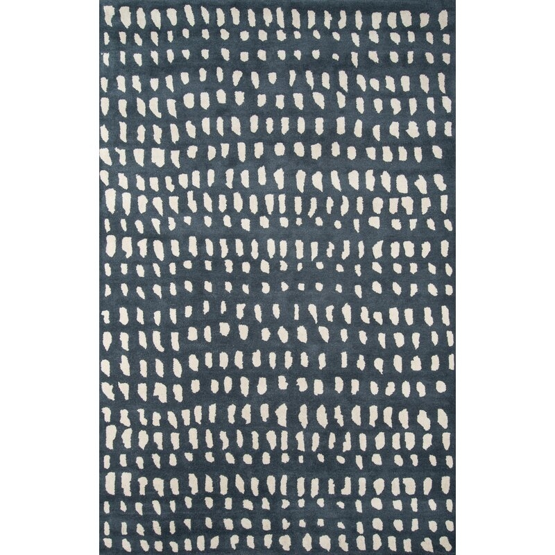 Novogratz Delmar Abstract Handmade Tufted Wool Blue/Ivory Area Rug Rug Size: Rectangle 8' x 10' - Image 0