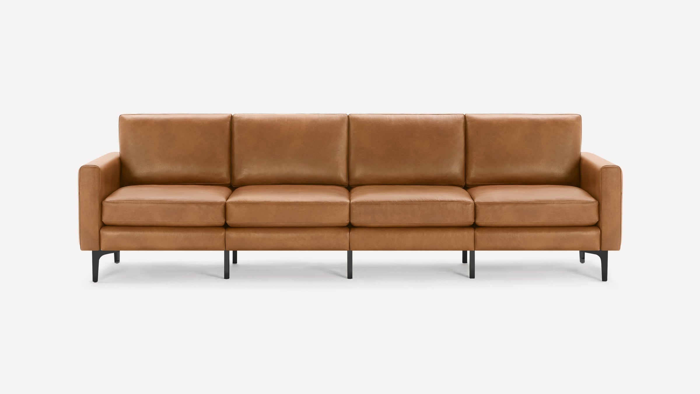 Nomad Leather King Sofa - Camel - Top Grain Leather / Walnut - Wood / Block - Image 2