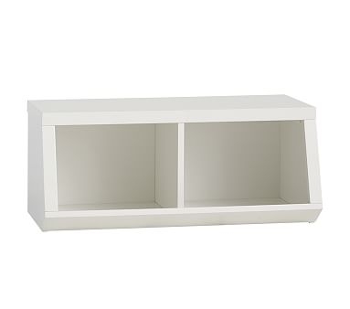 Double Market Bin w Divider, Simply White, In-Home Delivery - Image 0