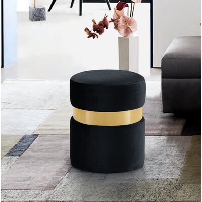 Fresno 14.5" Wide Velvet Round Cocktail Ottoman - Image 0
