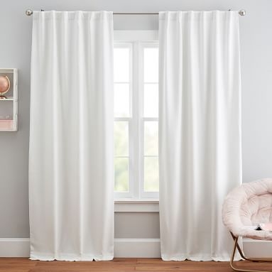 Cotton Chenille Curtain Panel, 44" x 108", Light Gray - Image 2