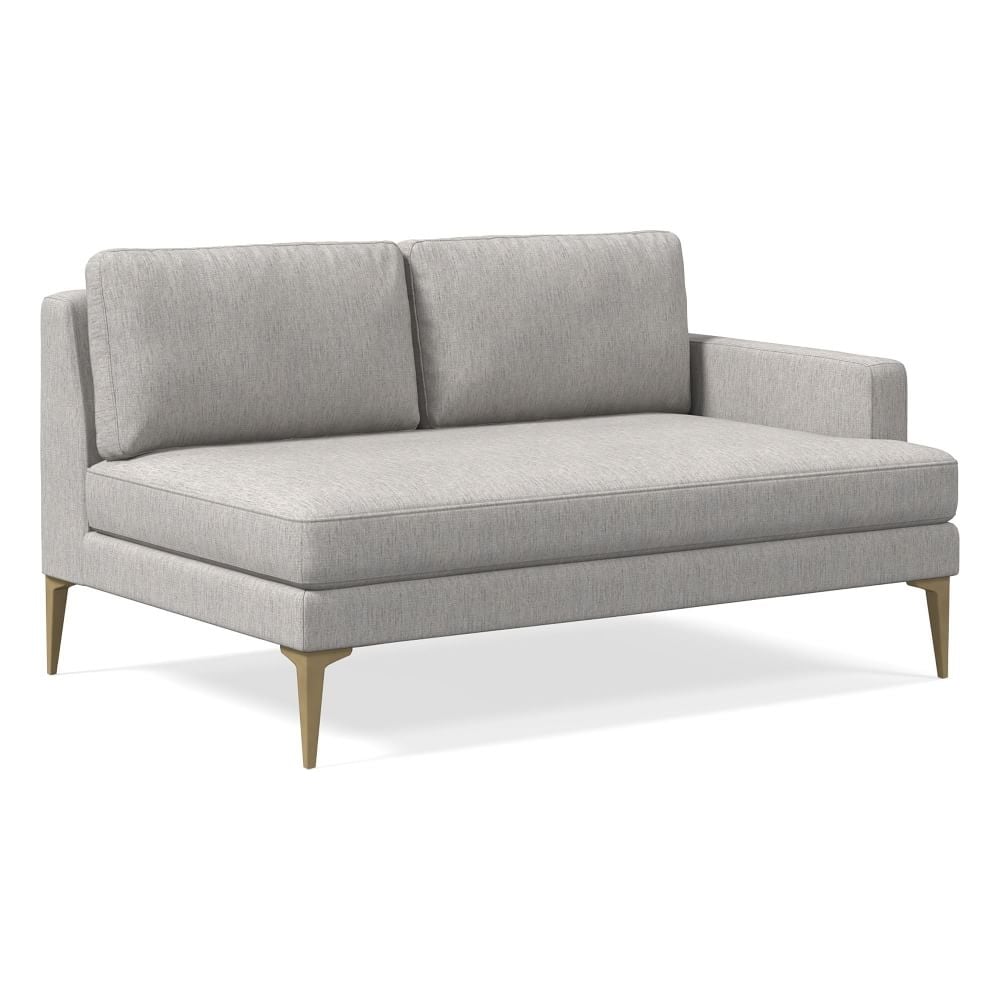 Andes Right Arm 2 Seater Sofa, Poly, Performance Coastal Linen, Storm Gray, Blackened Brass - Image 0