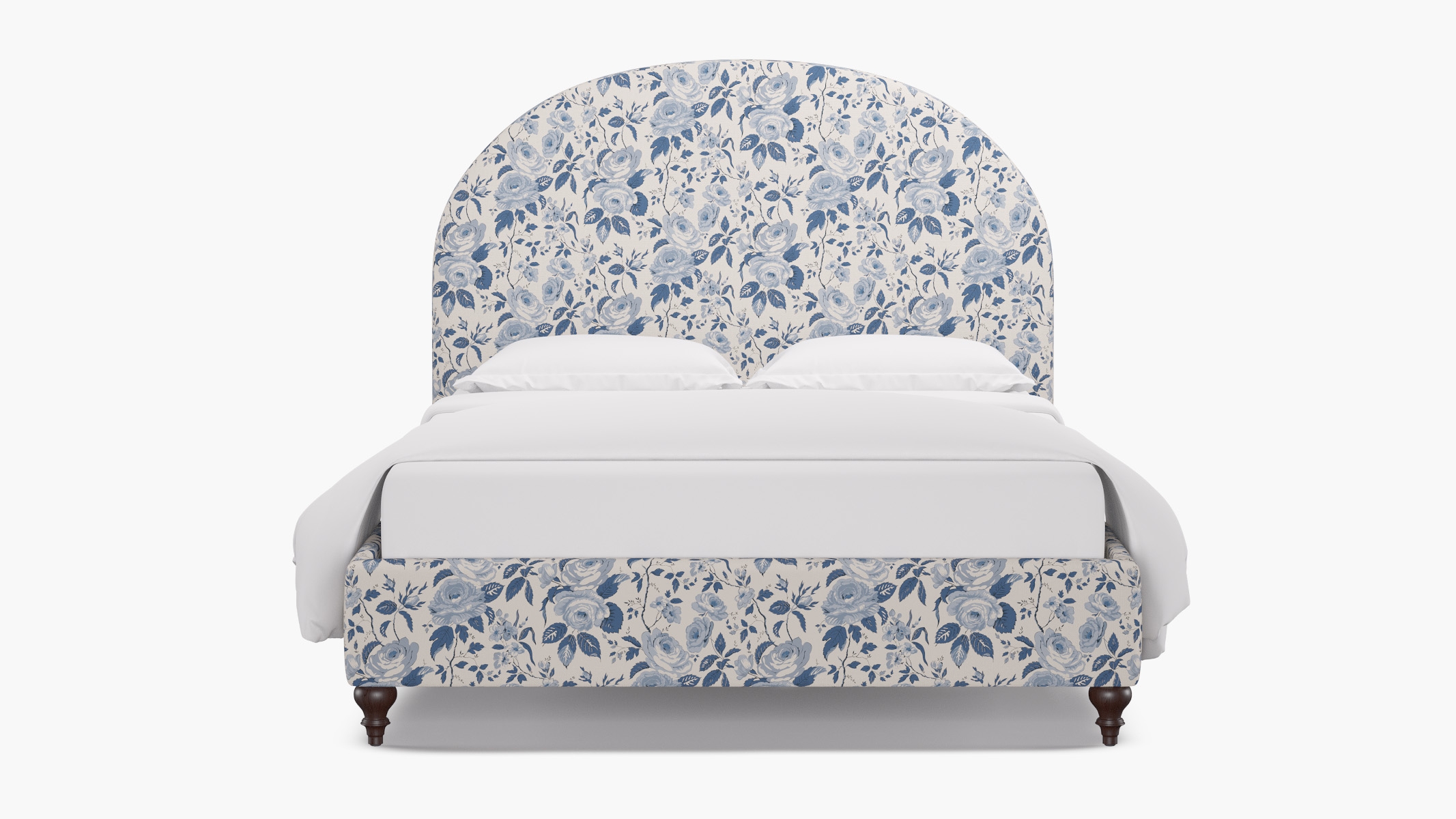 Demilune Bed, Delft Chintz, Espresso Traditional Turned Leg, Twin - Image 0