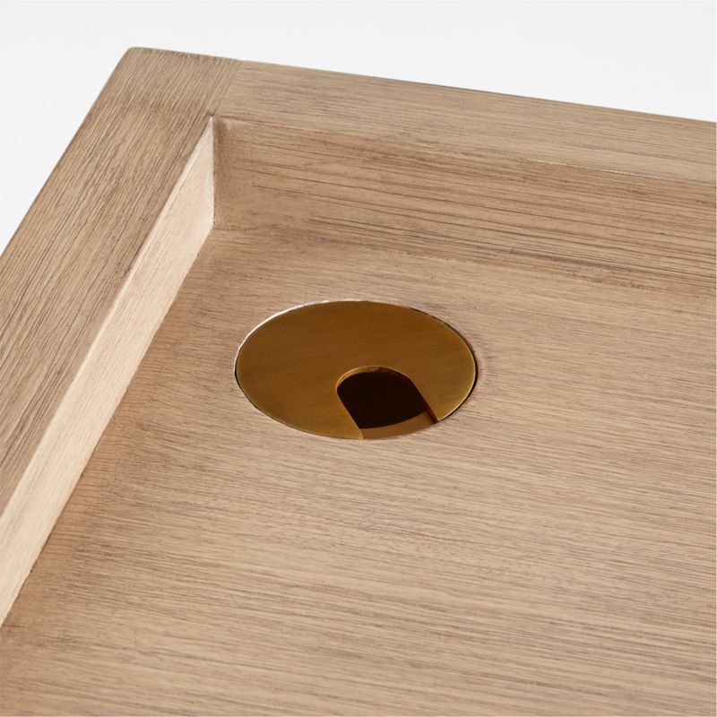 Keane 48" Weathered Natural Wood Desk with Outlets - Image 5