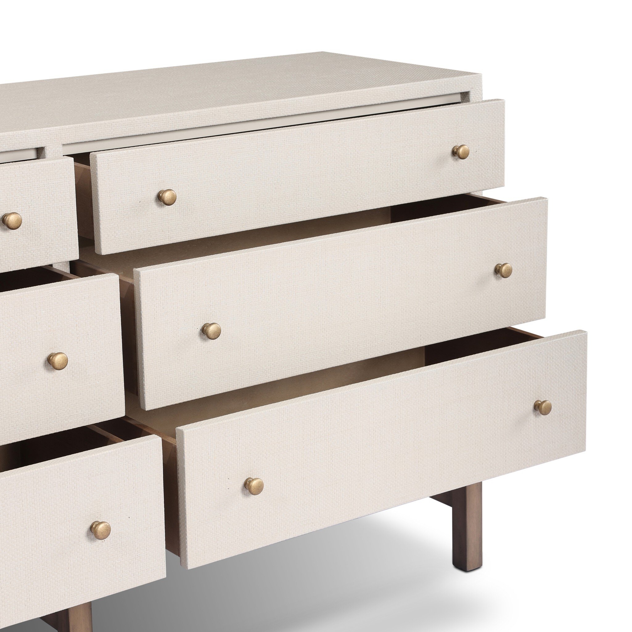 Fiona 6 Drawer Dresser - Ivory Painted Raffia - Image 5