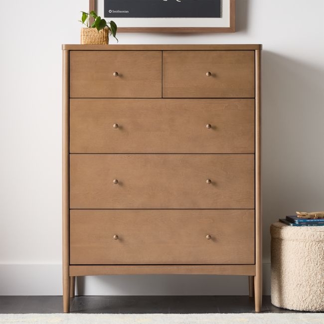 Hampshire Natural Brown Wood Tall 7-Drawer Kids Dresser - Image 0