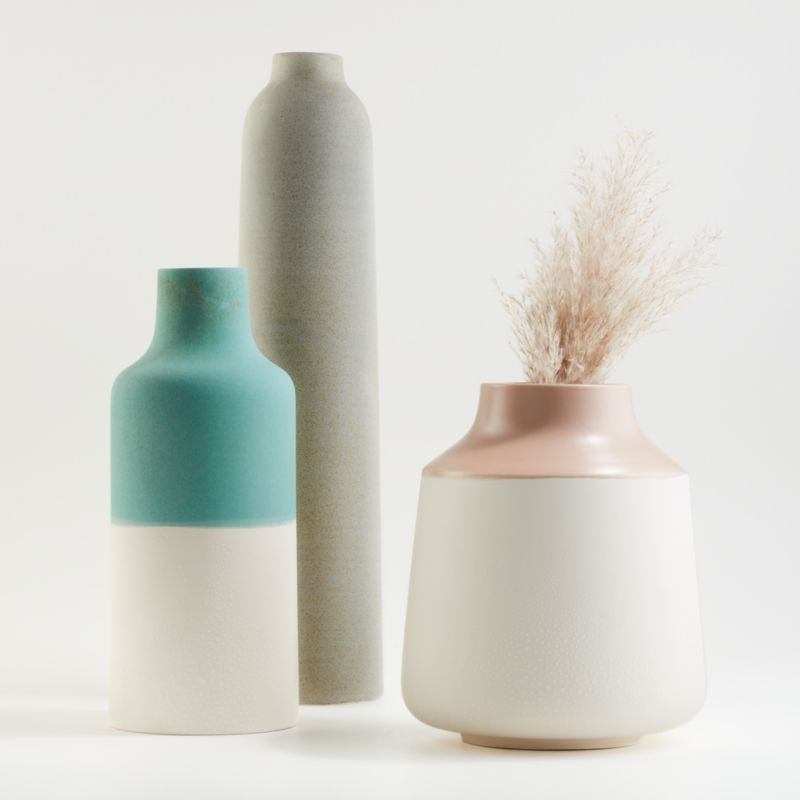 Leuvan Seafoam and White Two-Tone Vase - Image 2