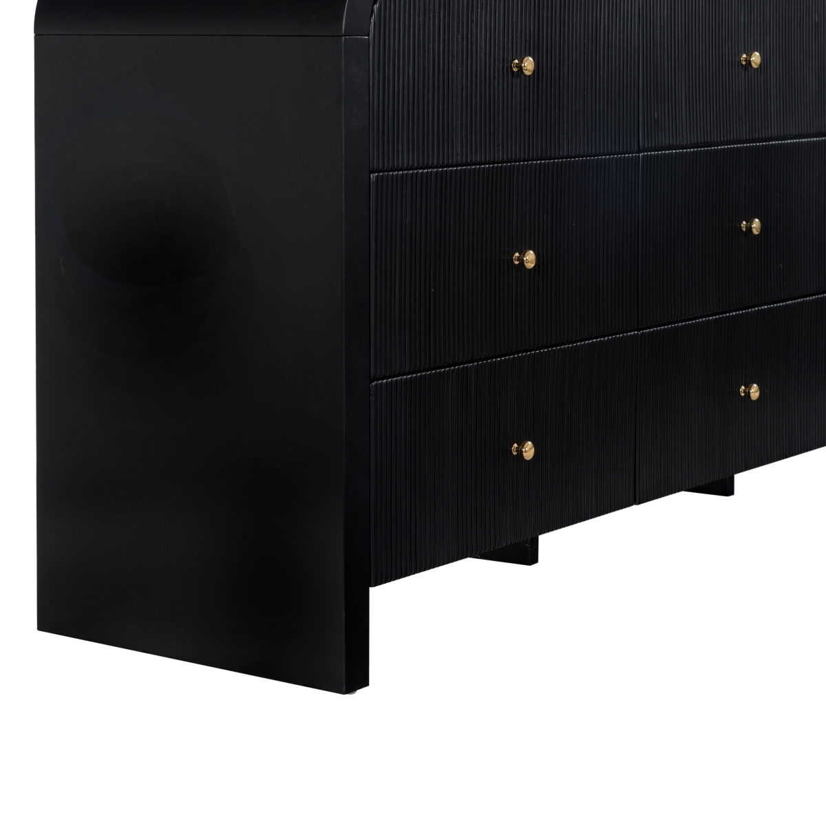 Liabella 9 Drawer Curv Dresser - Black / Gold - Image 3
