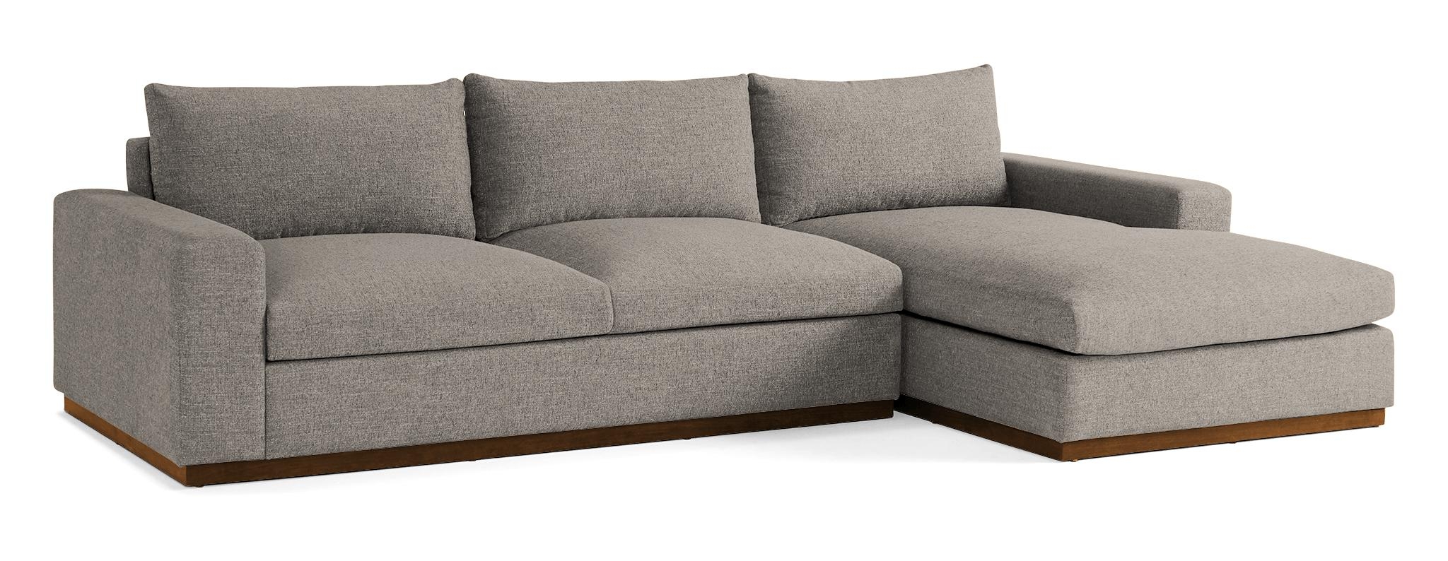 Beige/White Holt Mid Century Modern Sectional with Storage - Prime Stone - Mocha - Right - Image 1