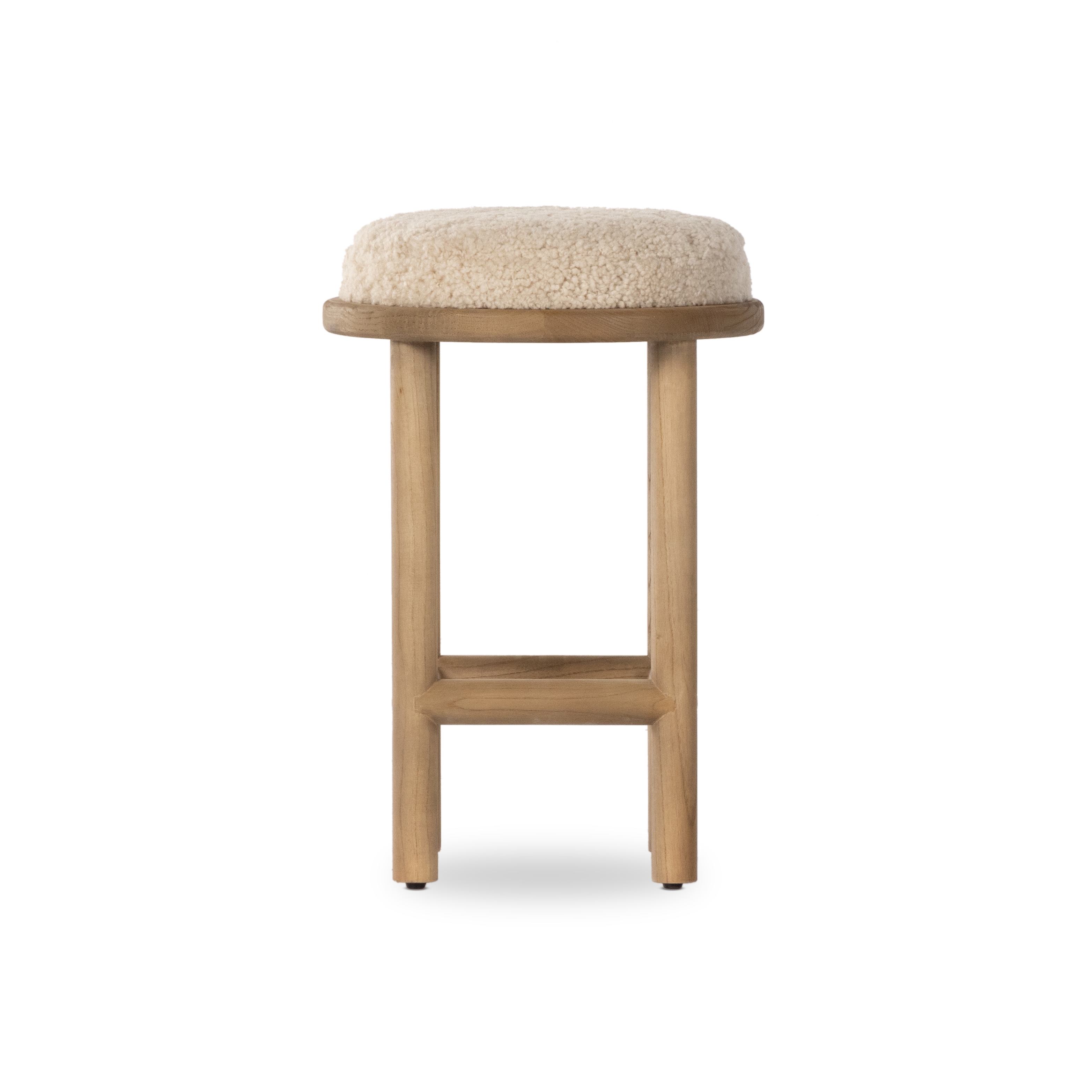 Saldino Bar + Counter Stool - Beige Shearling - Image 3
