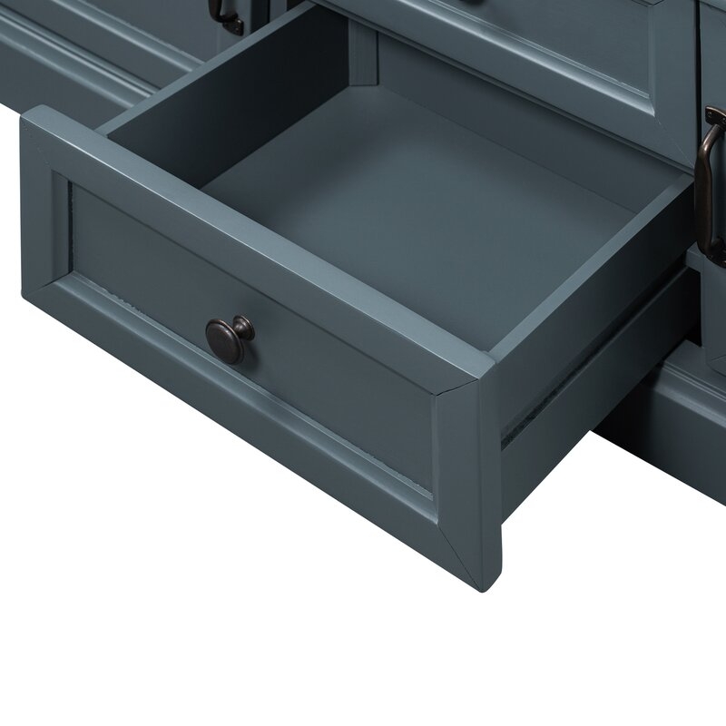 Storage Bench Wooden Storage Bench, 2 Drawers & 2 Cabinets - Image 6