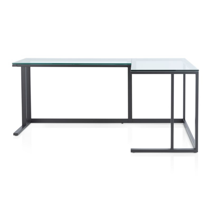 Pilsen Graphite L-Shaped Desk with Glass Top - Image 6