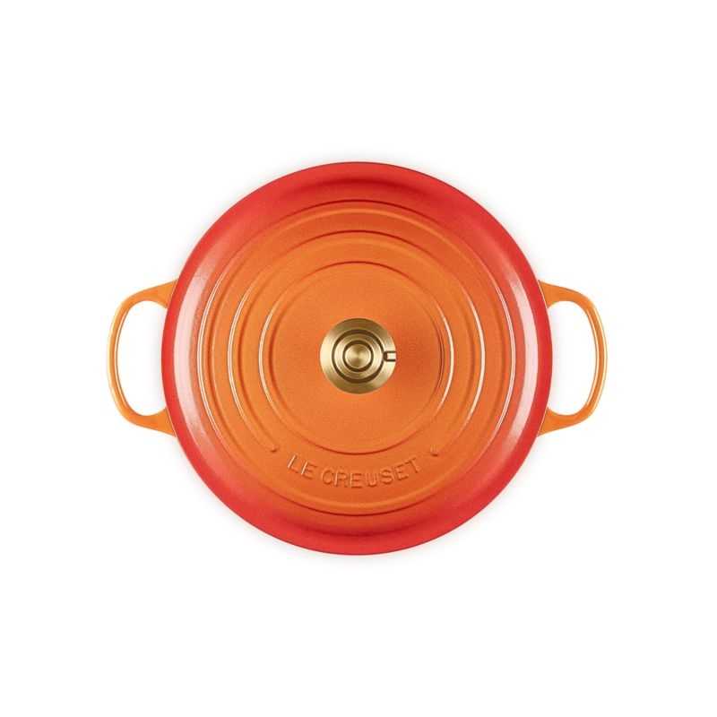 Le Creuset ® Signature 7.25-Qt. Flamme Doree Round Dutch Oven with Crucible Knob - Image 6