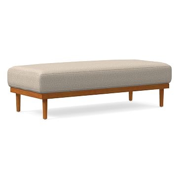 Newport 58" Bench, Down, Deco Weave, Clay, Pecan - Image 1