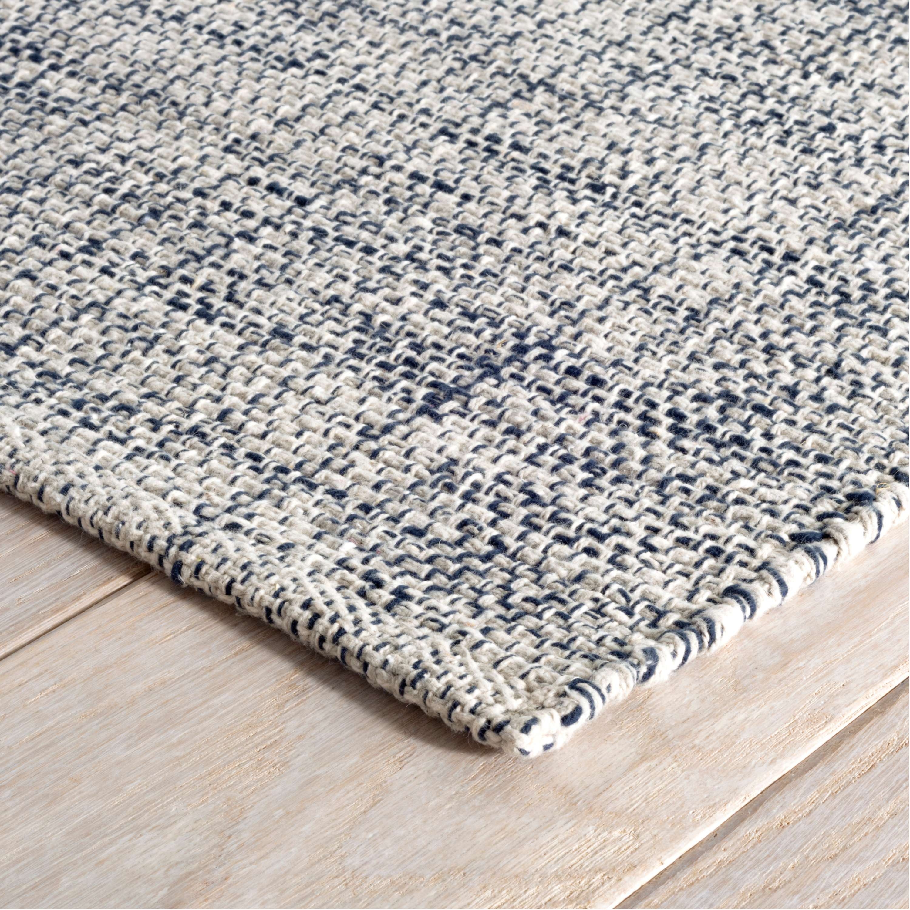 Marled Indigo Handwoven Cotton Rug - Image 4