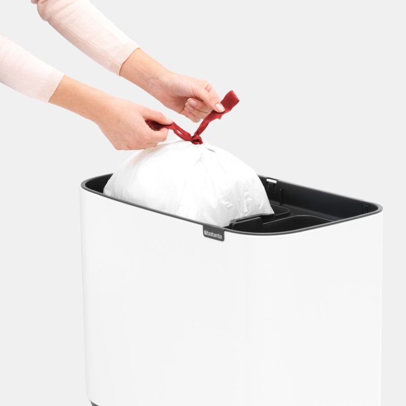 Brabantia Bo Touch Top Trash Can, Dual Compartment, White, 3 + 6 Gallon - Image 6
