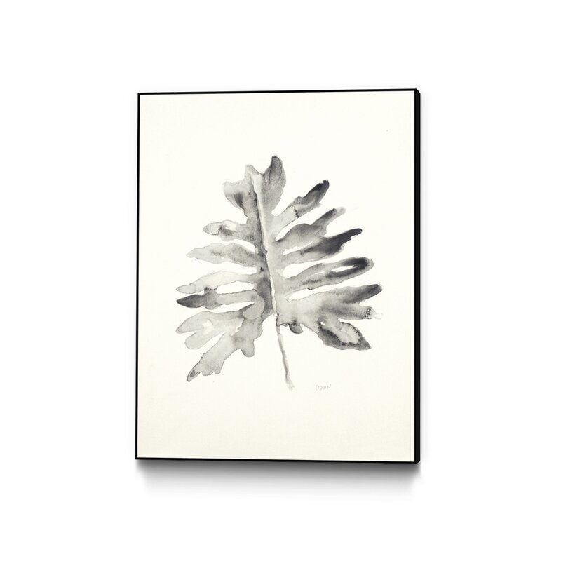 'Black and White Palm II' Framed Print Size: 14" H x 11" W - Image 0