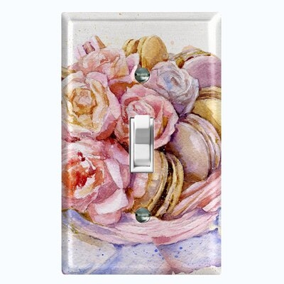 Metal Light Switch Plate Outlet Cover (Macaron Flower - Single Toggle) - Image 0