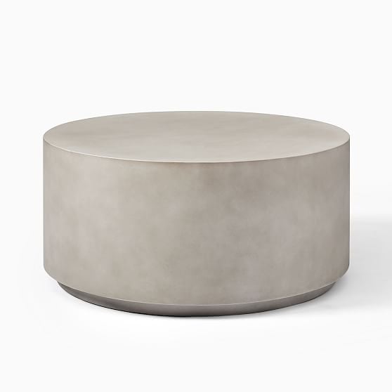 Drum Coffee Table, 36", Concrete - Image 0