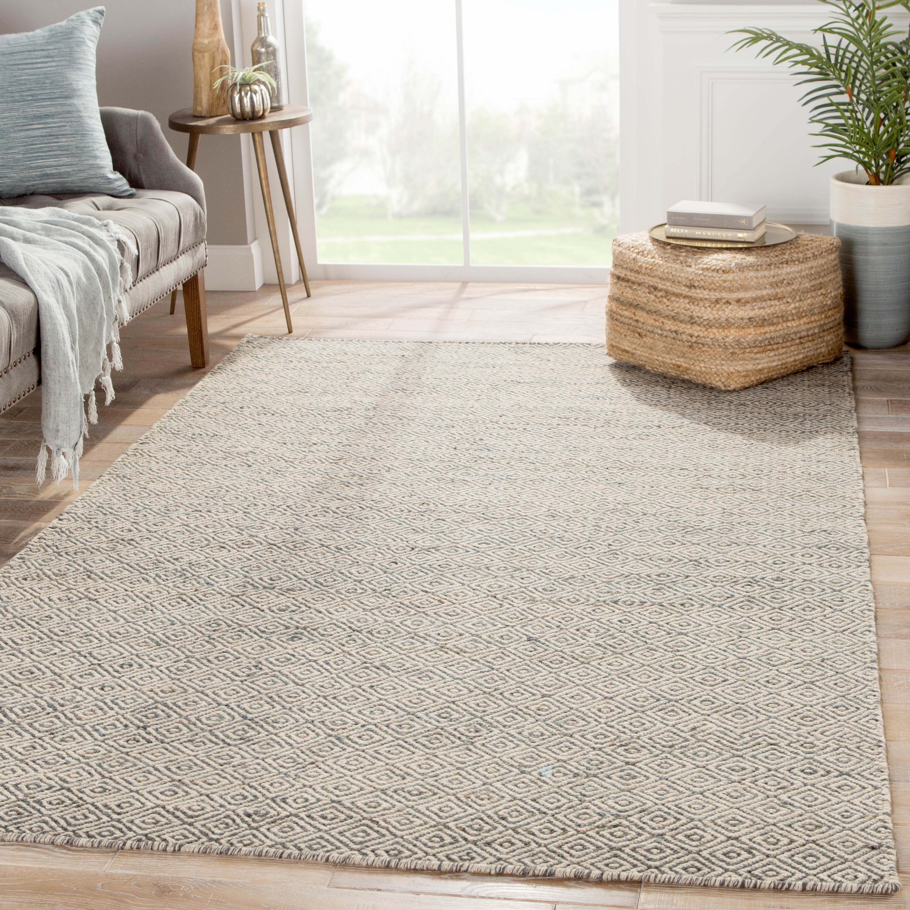 Wales Natural Geometric Gray/ White Area Rug (8' X 10') - Image 4