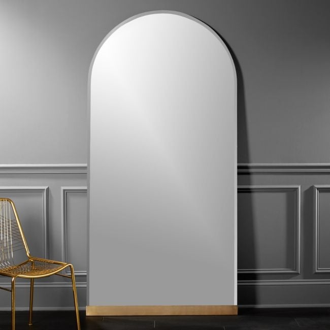 Gloss Floor Mirror, Gold RESTOCK Early April  2022 - Image 0
