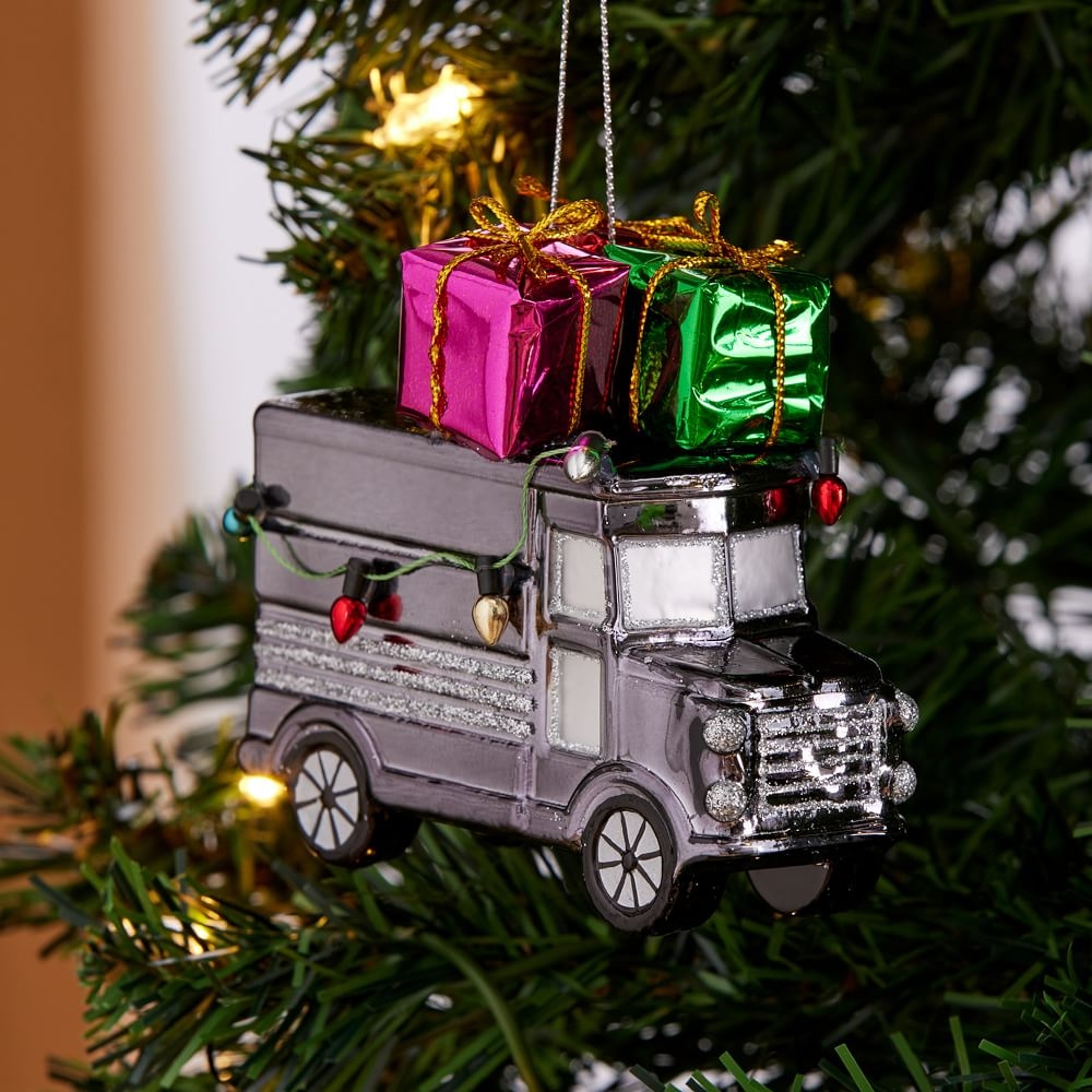 Brown UPS Truck Ornament, Glass - Image 0