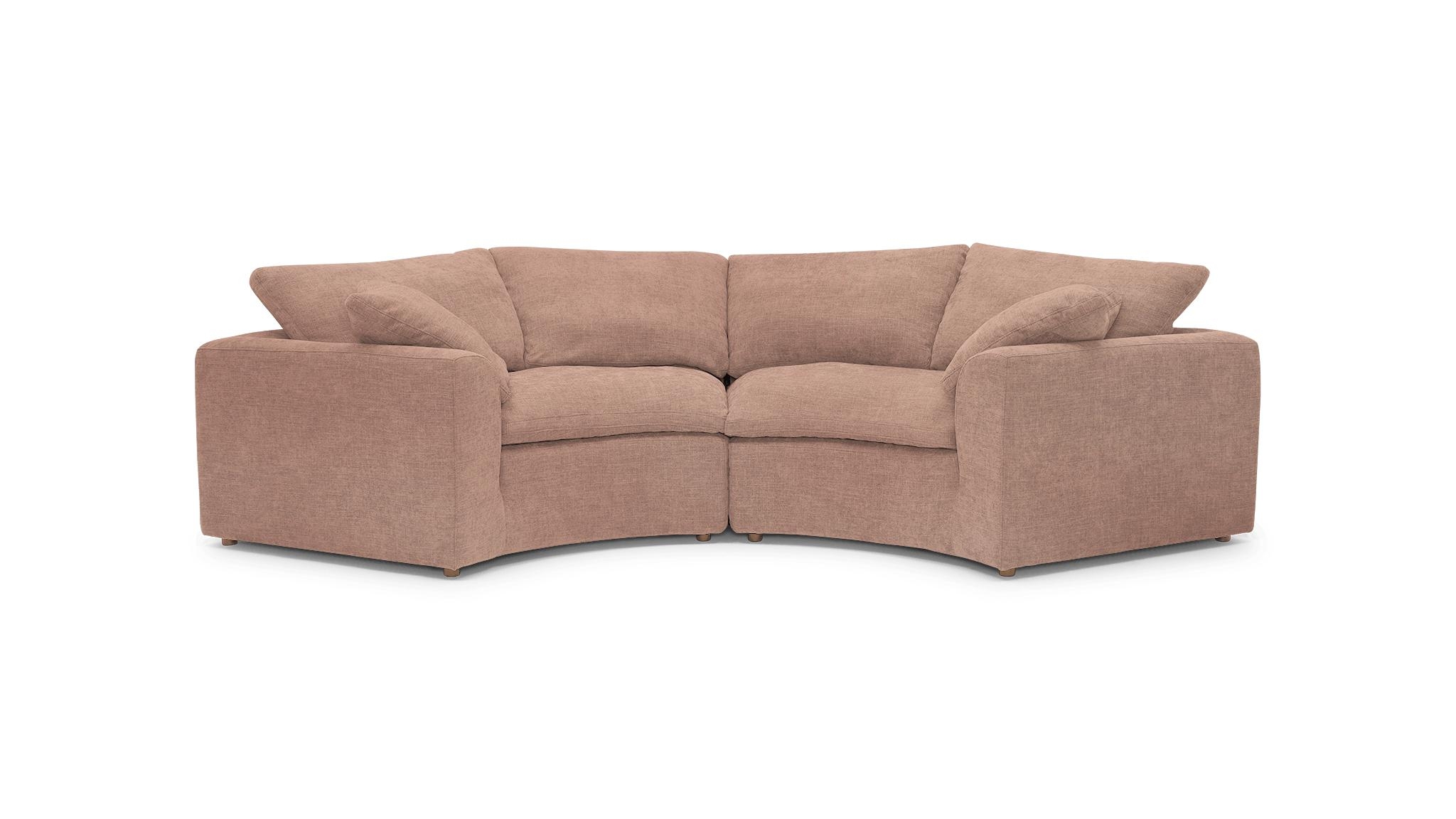 Pink Bryant Mid Century Modern Semicircle Sofa (2 Piece) - Prime Blush - Image 0